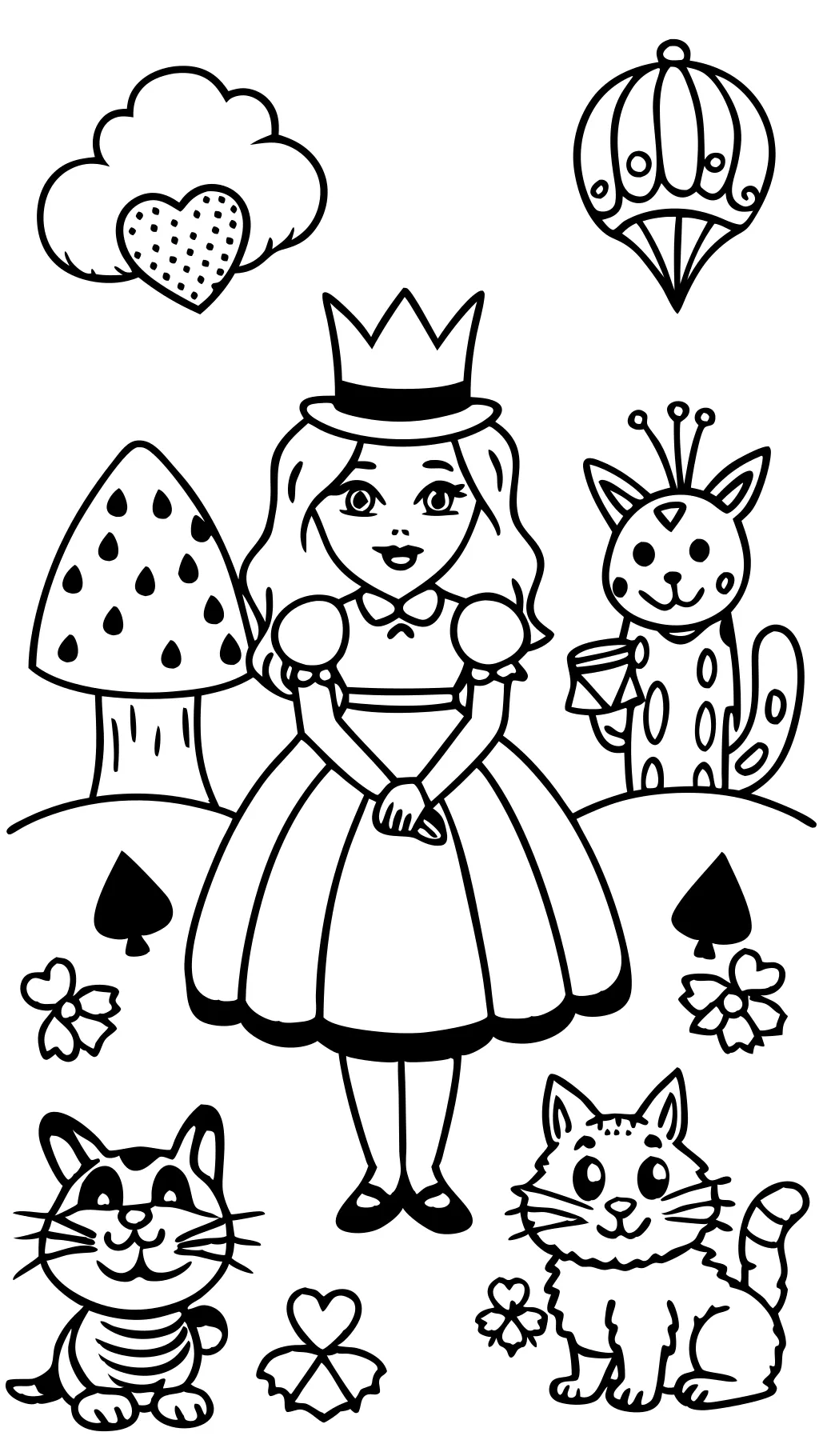 printable alice in wonderland coloring pages